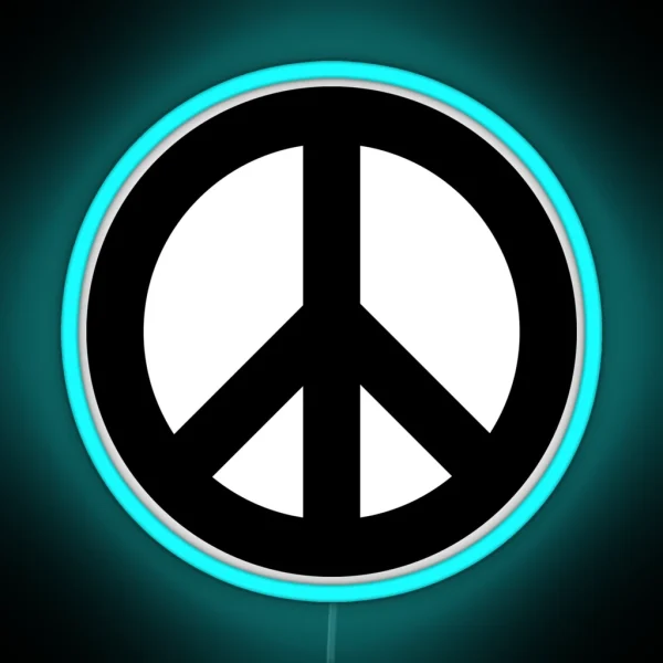 Simple Peace Sign RGB Neon Sign