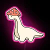 RGB Neon Sign with Faux Brontosaurus Head in Red and White