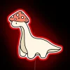 Colorful Retro-Style Neon Sign Depicting a Smiling T-Rex in Hat