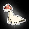 RGB Neon Sign featuring a Dinosaur in a Mushroom Hat