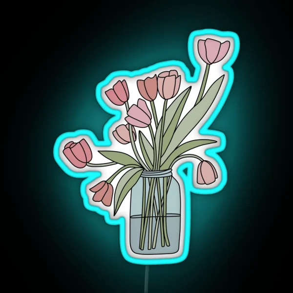 Simple Tulip Bouquet RGB Neon Sign