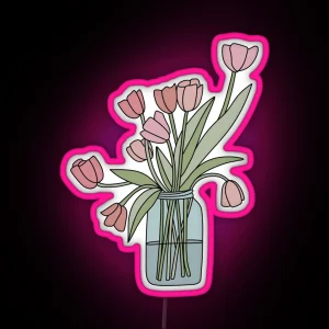 Simple Tulip Bouquet RGB Neon Sign