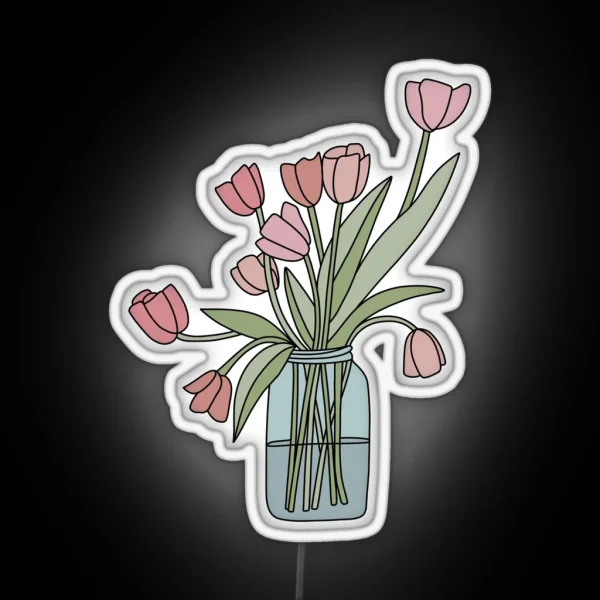 Simple Tulip Bouquet RGB Neon Sign