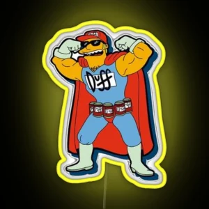 Simpsons Beer Superhero RGB Neon Sign