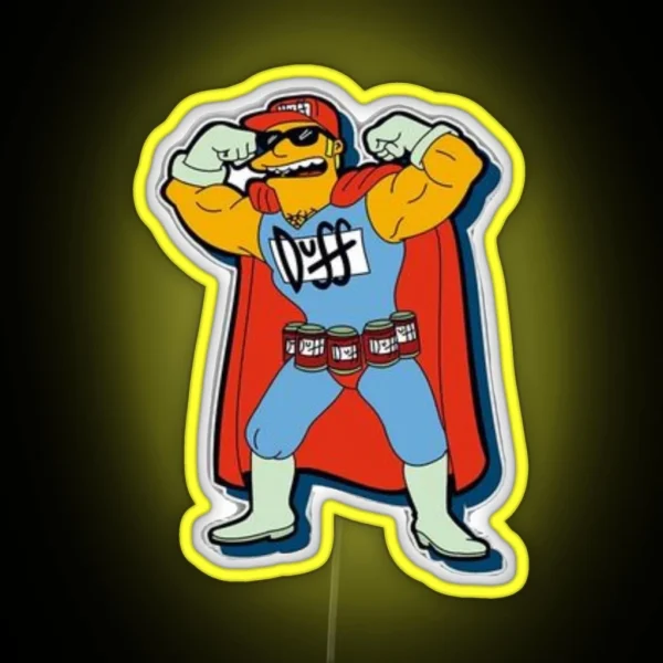Simpsons Beer Superhero RGB Neon Sign
