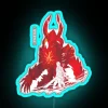 Rugged neon devil emblem from Devil May Cry video game series