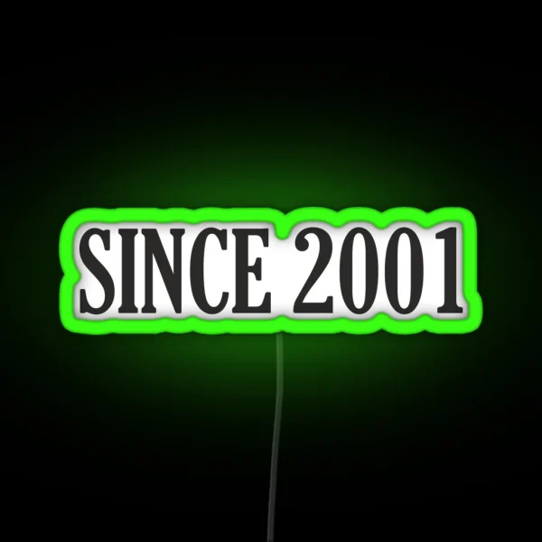 Since 2001 Since 2001 Year 2001 Birth 2001 RGB Neon Sign