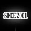 Neon Sign Celebrating Birth Year 2001 in Retro Style Since