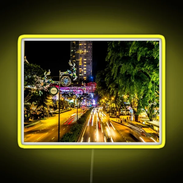 Singapore City Street Light Trails RGB Neon Sign