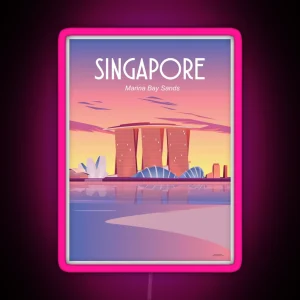 Singapore Travel Poster Marina Bay Sands RGB Neon Sign