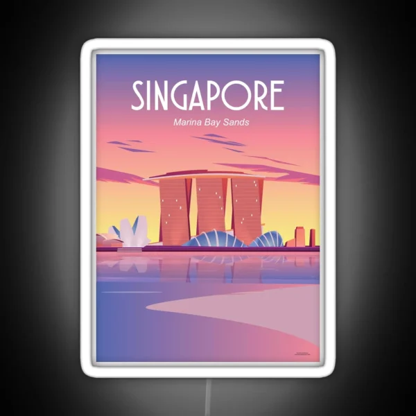 Singapore Travel Poster Marina Bay Sands RGB Neon Sign