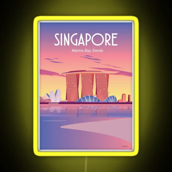 Singapore Travel Poster Marina Bay Sands RGB Neon Sign