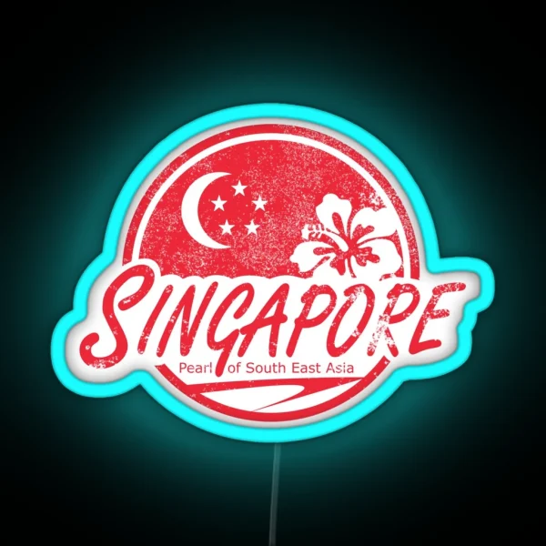 Singapore Vintage Travel Distressed RGB Neon Sign