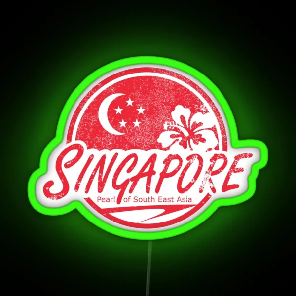 Singapore Vintage Travel Distressed RGB Neon Sign