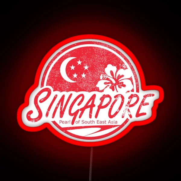 Singapore Vintage Travel Distressed RGB Neon Sign