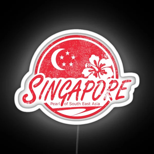 Singapore Vintage Travel Distressed RGB Neon Sign