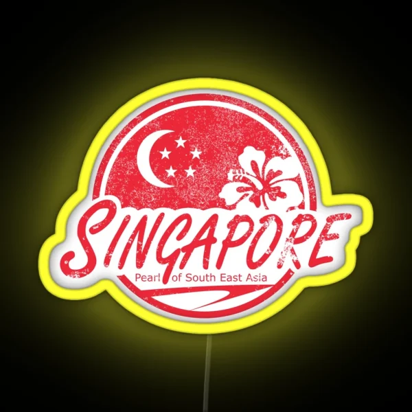 Singapore Vintage Travel Distressed RGB Neon Sign