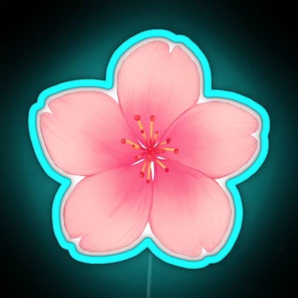 Single Sakura Cherry Blossom RGB Neon Sign