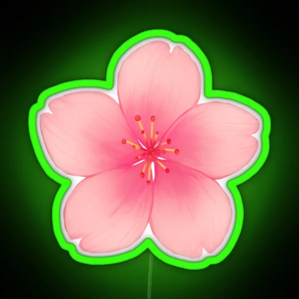 Single Sakura Cherry Blossom RGB Neon Sign