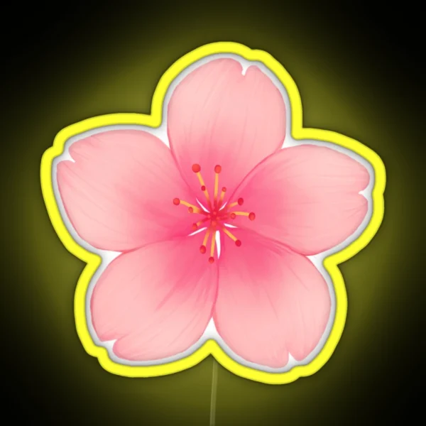 Single Sakura Cherry Blossom RGB Neon Sign