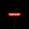 Vibrant LED neon bar decor with sips iced coffee design.