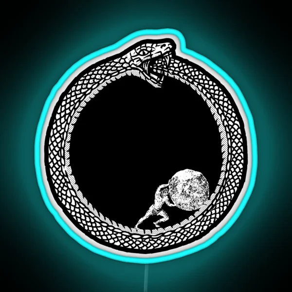 Sisyphus In An Ouroboros Snake Unisex RGB Neon Sign