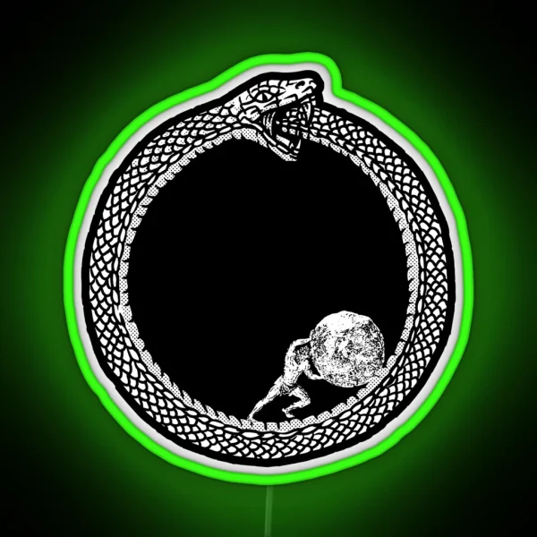 Sisyphus In An Ouroboros Snake Unisex RGB Neon Sign