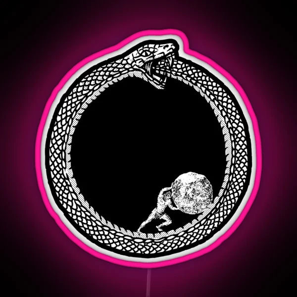 Sisyphus In An Ouroboros Snake Unisex RGB Neon Sign