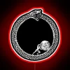 Existential Crisis Symbolism, Sisyphus meets Ouroboros in Neon Glory