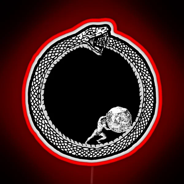 Sisyphus In An Ouroboros Snake Unisex RGB Neon Sign