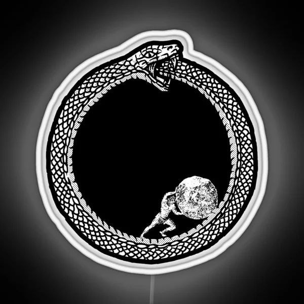 Sisyphus In An Ouroboros Snake Unisex RGB Neon Sign