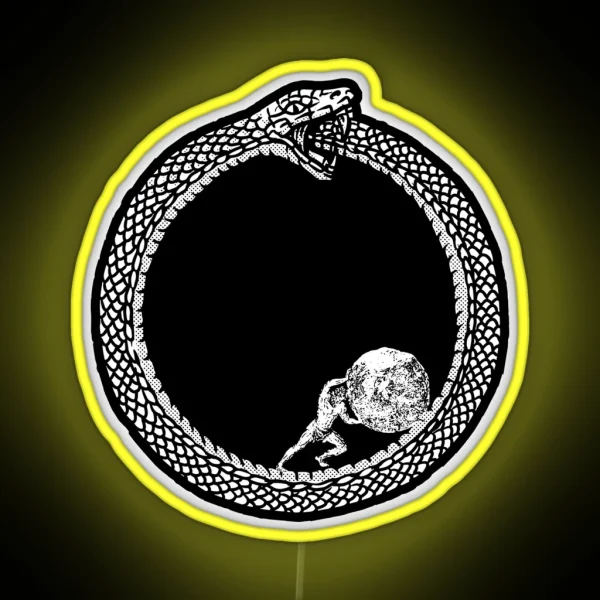 Sisyphus In An Ouroboros Snake Unisex RGB Neon Sign