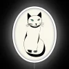 Cute sitting cat design neon sign for feline enthusiasts' spaces
