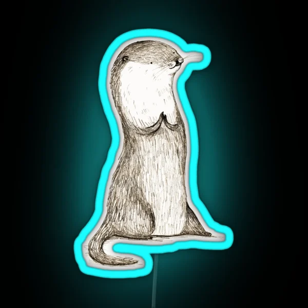 Sitting Otter RGB Neon Sign