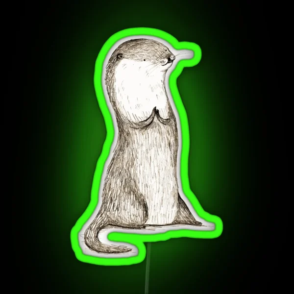 Sitting Otter RGB Neon Sign