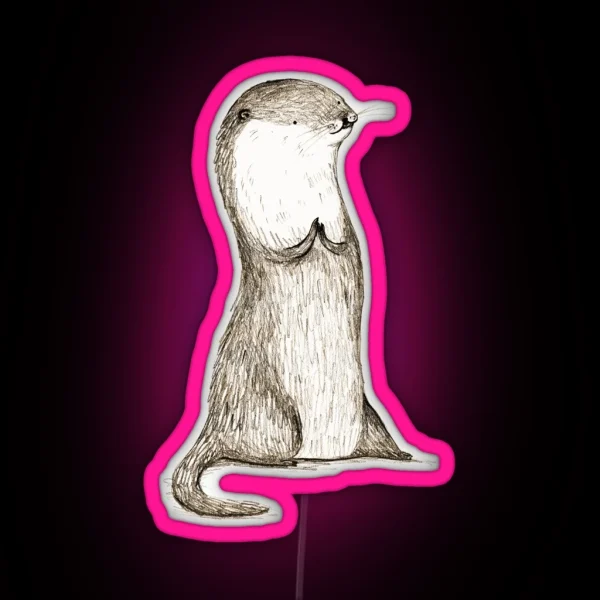 Sitting Otter RGB Neon Sign