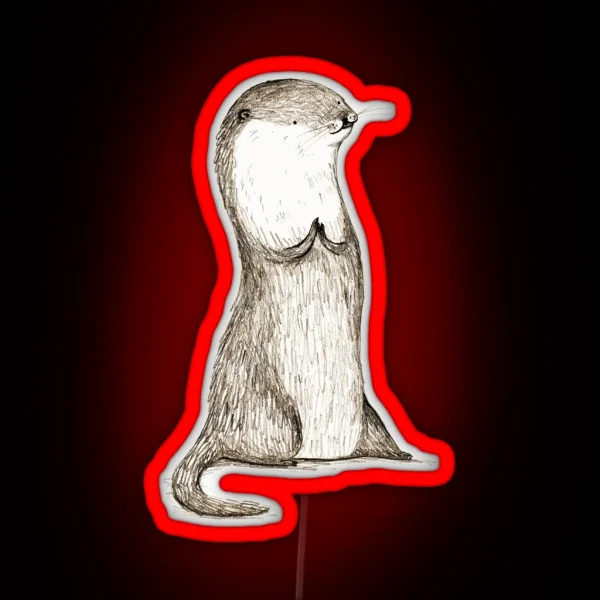 Sitting Otter RGB Neon Sign