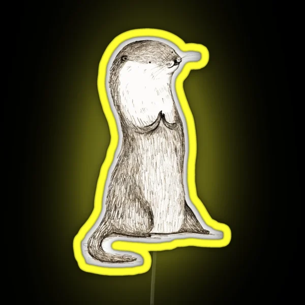 Sitting Otter RGB Neon Sign