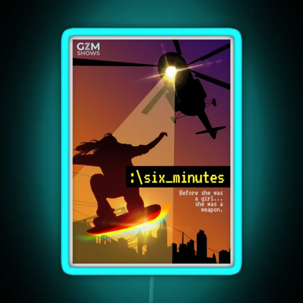 Six Minutes Podcast Poster RGB Neon Sign