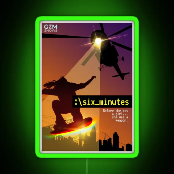 Six Minutes Podcast Poster RGB Neon Sign