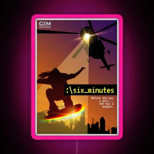 Six Minutes Podcast Poster RGB Neon Sign