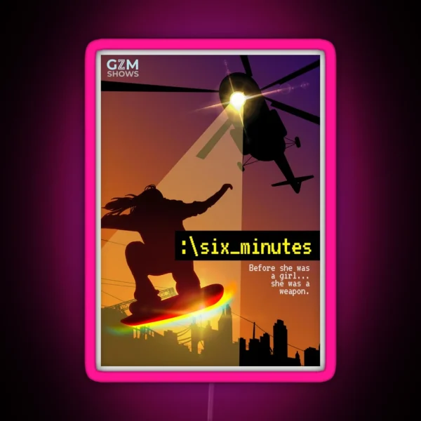 Six Minutes Podcast Poster RGB Neon Sign