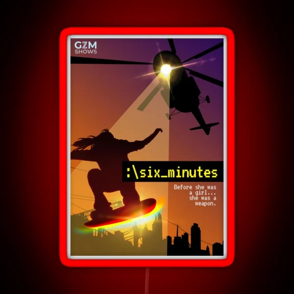 Six Minutes Podcast Poster RGB Neon Sign