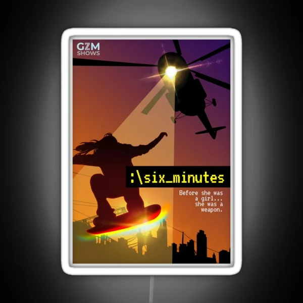 Six Minutes Podcast Poster RGB Neon Sign