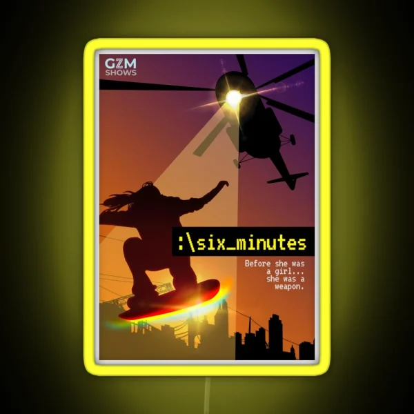 Six Minutes Podcast Poster RGB Neon Sign