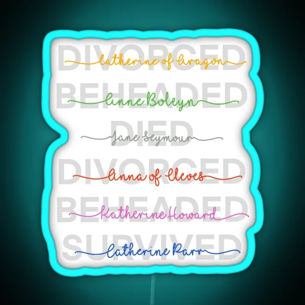 Six The Musical Grey Outline RGB Neon Sign