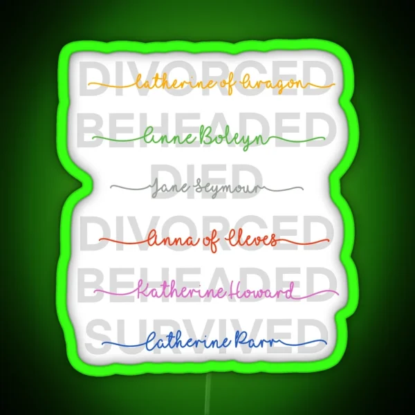 Six The Musical Grey Outline RGB Neon Sign