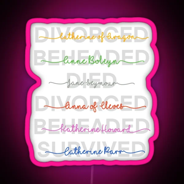 Six The Musical Grey Outline RGB Neon Sign