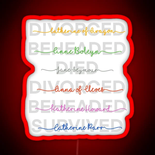 Six The Musical Grey Outline RGB Neon Sign