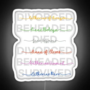 Six The Musical Grey Outline RGB Neon Sign